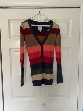 Navy and Colored Button Down Cardigan